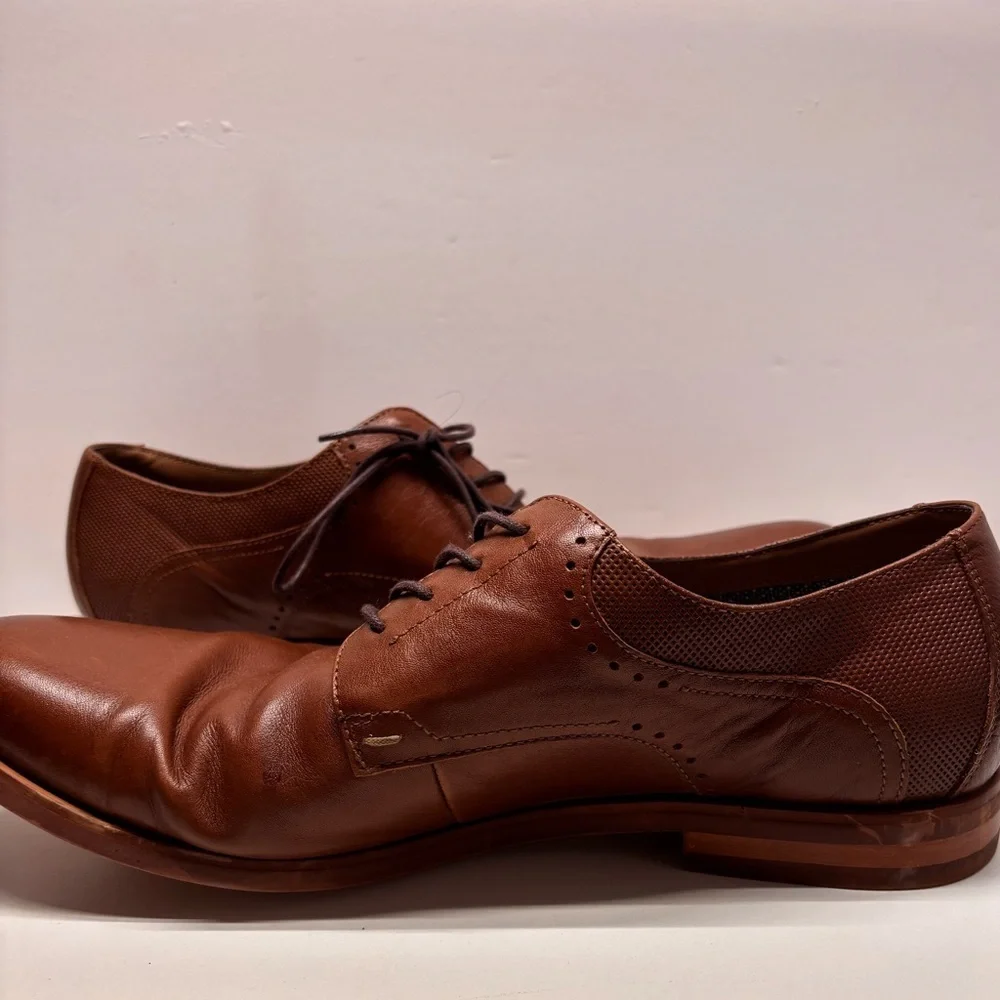 Aston Grey Men’s Leather Dress Shoes Brown Size 12